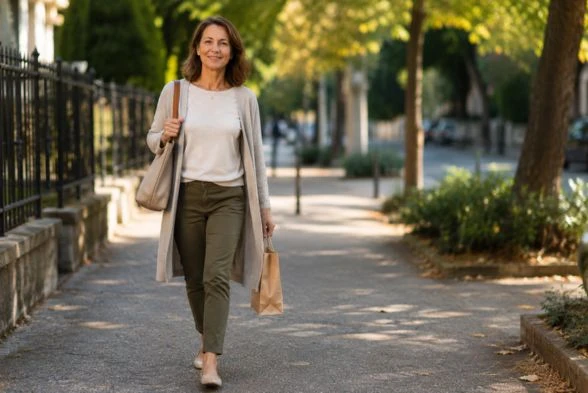 Femeie activă în timpul unei plimbări